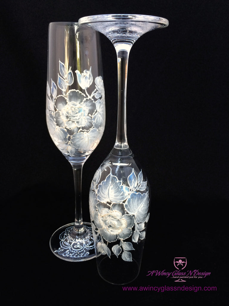 Swig Diamond White Champagne Flute - Monogram at Initial Styles